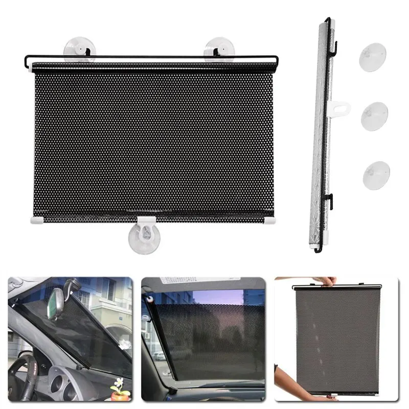 

Retractable Cars Sunshield Auto Sunshade Windshield 60x40CM Visor Car Sun Shade Cover Portable Protector Sunscreen Shield