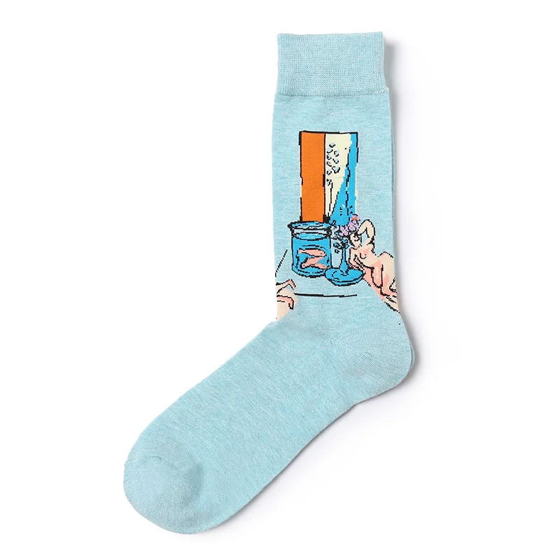 Без скидки свободу богиня Для женщин Для мужчин хлопок короткие носки Ретро Книги по искусству абстрактная живопись маслом Ван Гог
