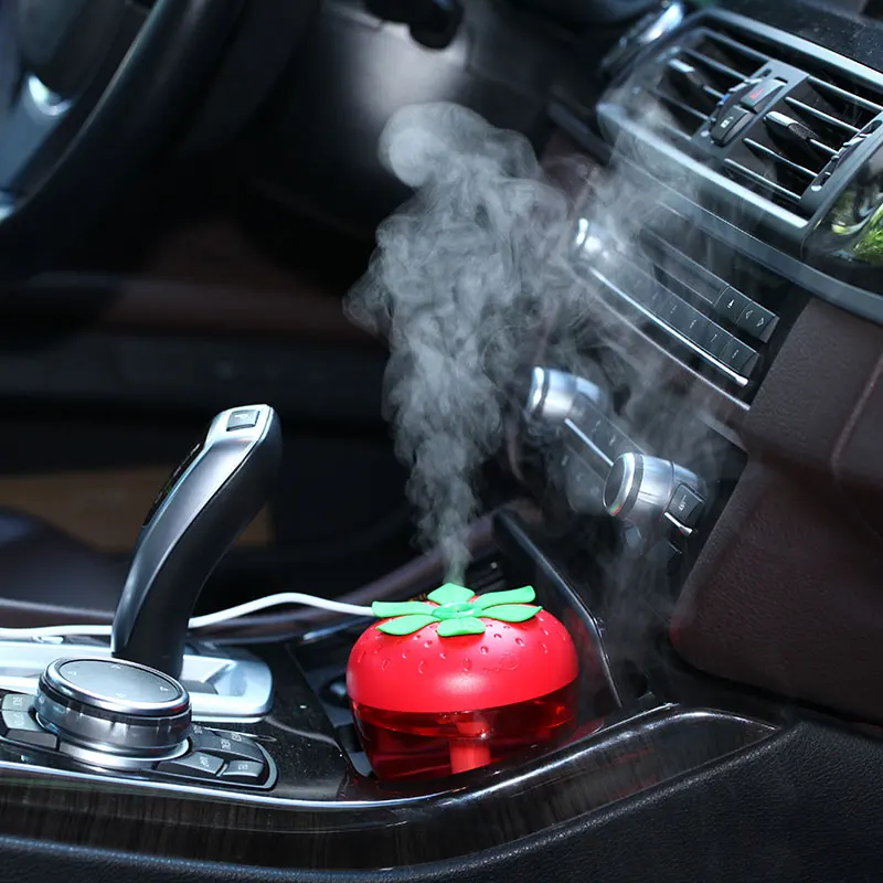 180 мл милый клубничный увлажнитель для дома автомобиля тумана Fogger с светодиодный свет увлажнитель для воздуха с разъемом Micro USB очиститель воздуха Освежитель распылитель