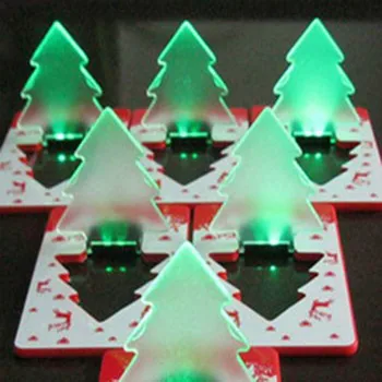 

xmas Christmas Tree shape LED pocket lamp,Mini Portable Folding led Pocket Wallet Credit card light Merry Christmas Tree