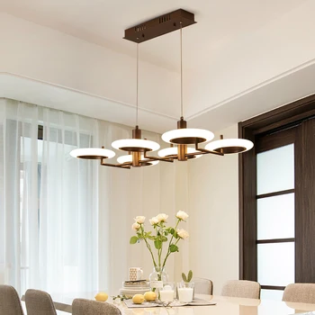 

Nordic Style Roun LED Pendant Lamp Modern 6 Heads Iron Pendant Lights Living Room Lampen Fashion Aluminum Home Lighting Fixtures