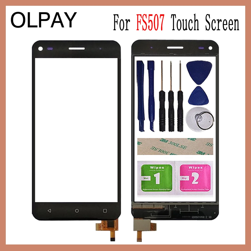 

OLPAY 5.0'' Mobile Phone For Fly Cirrus 4 FS 507 FS507 Touch Screen Glass Front Glass Digitizer Panel Lens Sensor Flex Cable