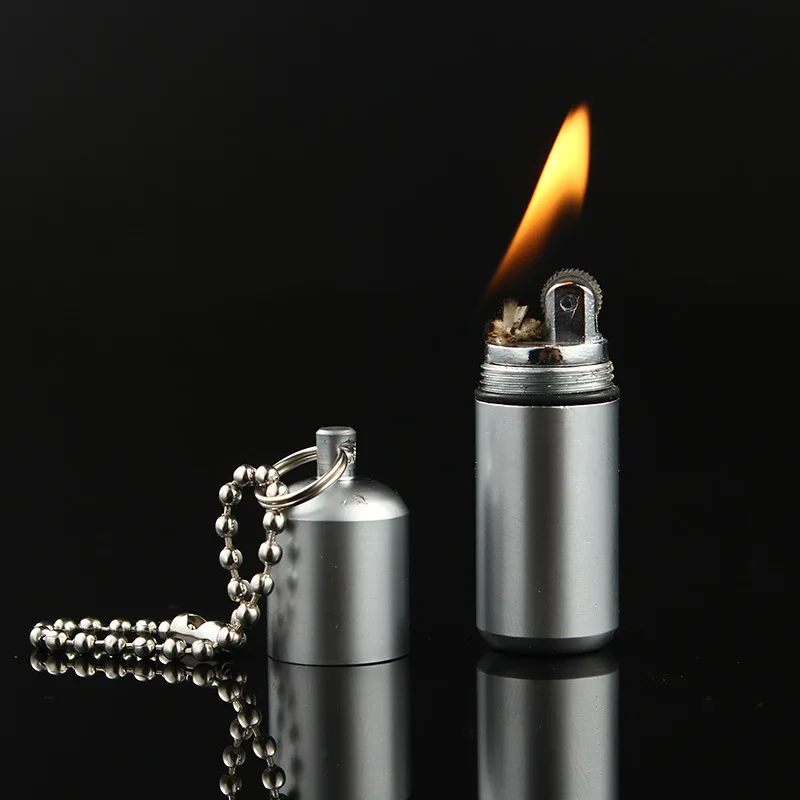 Key Chain Capsule Compact Kerosene Lighter Pocket Mini Gasoline Lighter