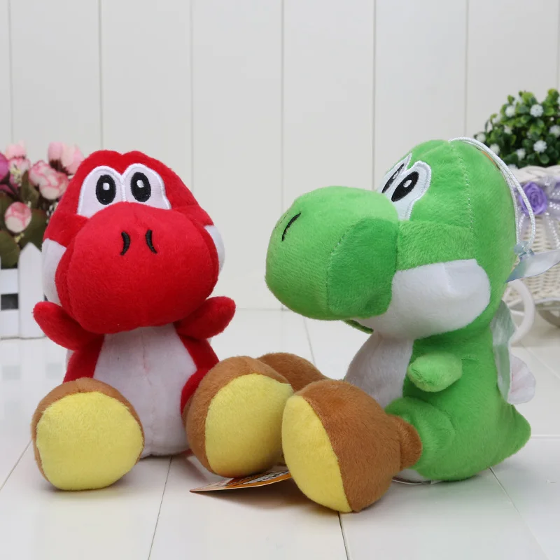 

2pcs/lot 17CM Super Mario Bros Mario Luigi Red/Green Yoshi Plush Stuffed toys Dolls Mario Plush Pendant Toys