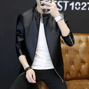 

Fall 2020 men leather youth street motorcycle leather jackets of cultivate one's morality