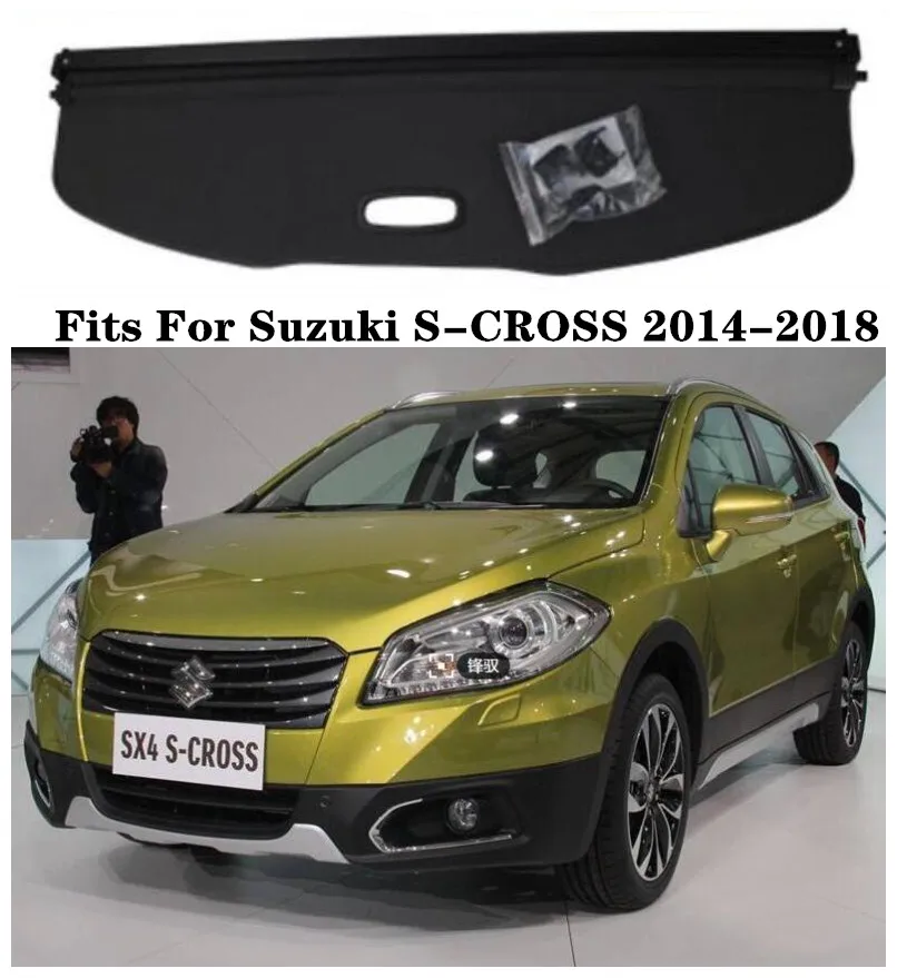 

High Qualit Car Rear Trunk Cargo Cover Security Shield Screen shade Fits For Suzuki S-CROSS 2014-2018(black, beige)