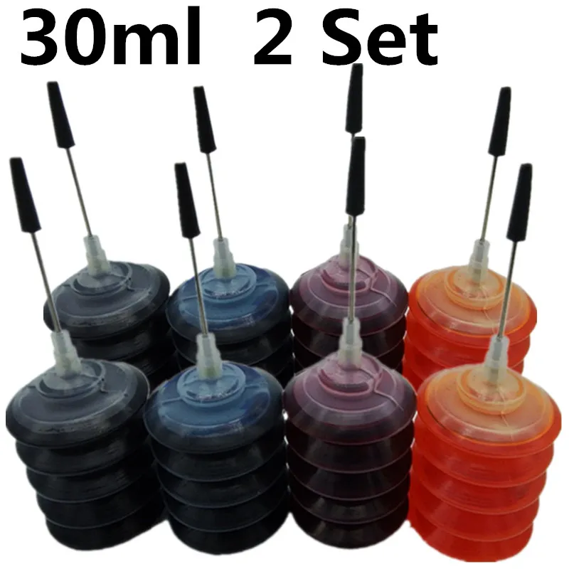 30ML 2SET Заправка чернил Набор краситель СНПЧ чернила для Epson T1301-T1304 SX525WD SX620FW BX525WD BX625FWD струйный принтер многоразового картридж - Цвет: 30ML 2SET