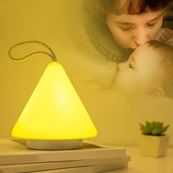 

New Pyramid Night Light Modern Home Decoration Rechargeable Multi-colors LED Creative Nursery Bedside Lamp