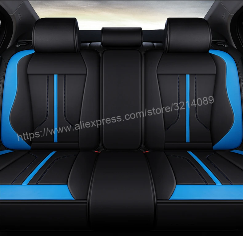 Чехол для сиденья автомобиля(передняя+ задняя), Новая универсальная подушка для сиденья, кожа старшего возраста, в стиле спортивного автомобиля, автомобиль-Стайлинг для седан SUV