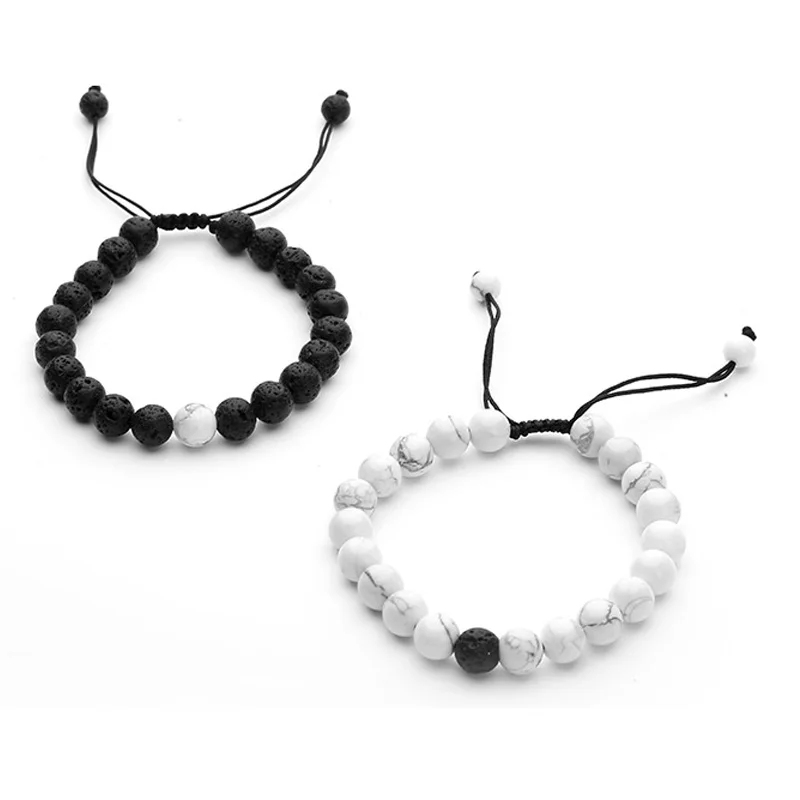 Lava Stone Couple Bracelet Men Jewelry Bracelets For Women Pulseira Masculina Jewellery Feminina Bileklik Adjustable Armbanden Lava Stone Couple Bracelet Men Jewelry Bracelets For Women Pulseira Masculina Jewellery Feminina Bileklik Adjustable Armbanden