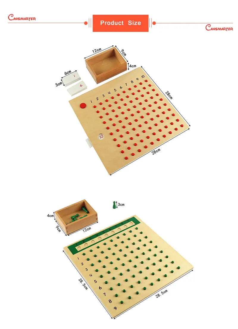 Монтессори материалы математические игрушки размножение доска разделения игры для детей 3-6 лет деревянные математические игрушки дошкольников