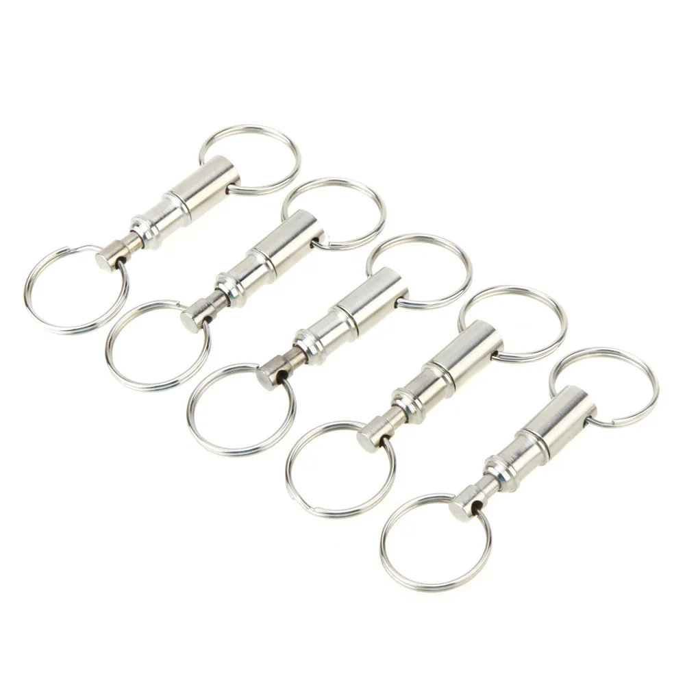 

5Pcs NEW Quick Release Keychain Outdoor Removable Key Chain Detachable Keychain Accessory Handy Keyring with Two Split Rings
