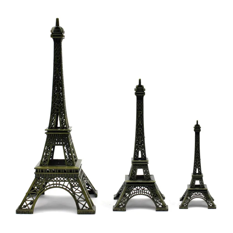 

10CM Vintage Style Paris Ei ffel Tower Design Bronze Metal Statue Figurine Home Party Decor