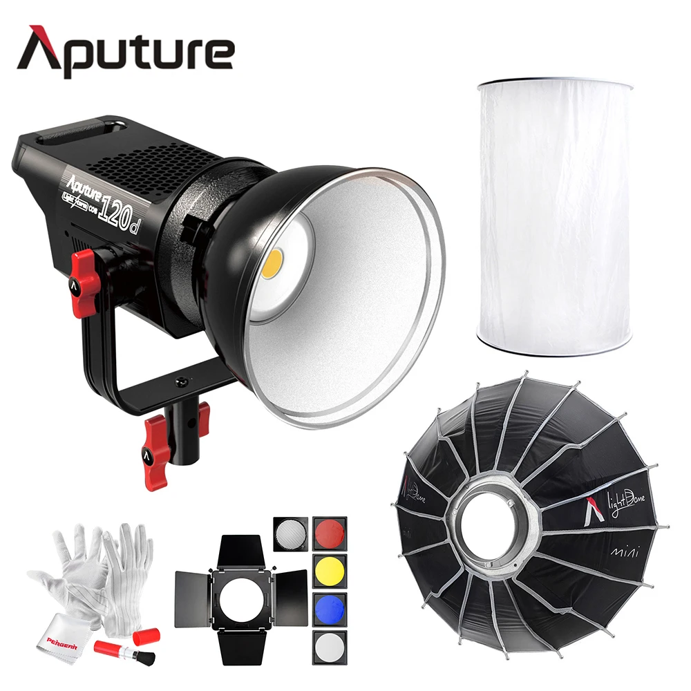 Aputure 120d II Light. Aputure Light Dome Mini II. Aputure Light Storm COB 600c. Aputure Space Light.