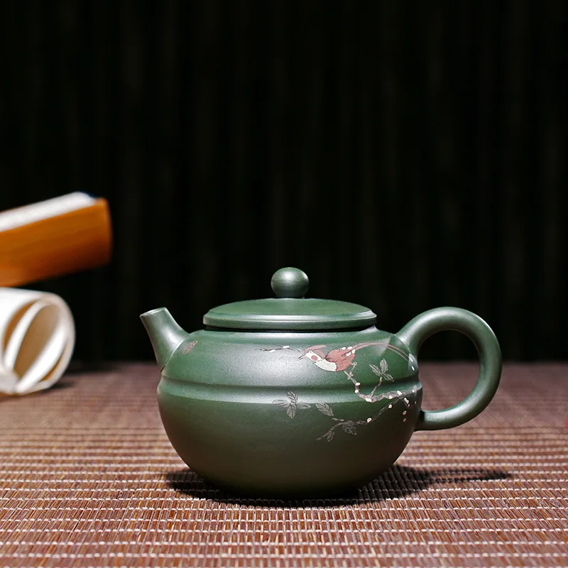 190ml Genuine Yixing Zisha Tea Pot Famous Teapot Handmade Raw Ore Green