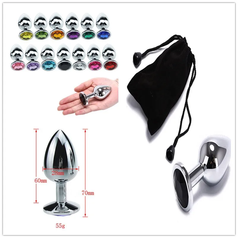 1PC Small Size Metal Crystal Anal Plug Stainless Steel Booty Beads Jewelled Anal Butt Plug Sex Toys Products For Couples