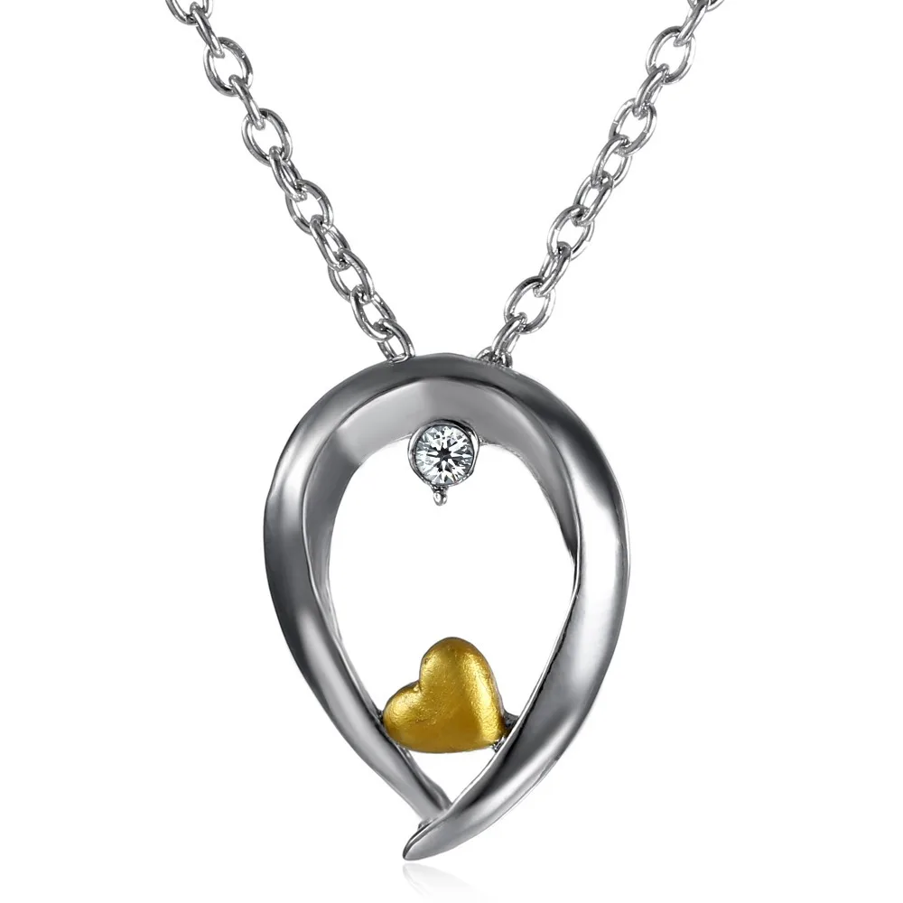 

Hot Fashion Women Necklace Crystal Rhinestone Silver Gold heart necklace Water Drop Pendant Necklace for women girl gift