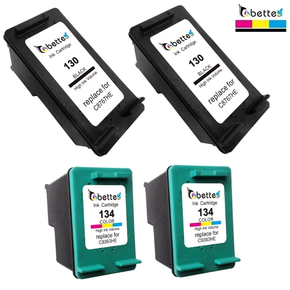 4PK, Бэт чернильный картридж Замена для hp 130 134 hp 130 hp 134 Officejet K7100 K7103 K7108 с чернилами hp Deskjet 6940 6940dt 6943 6980 6983 6988