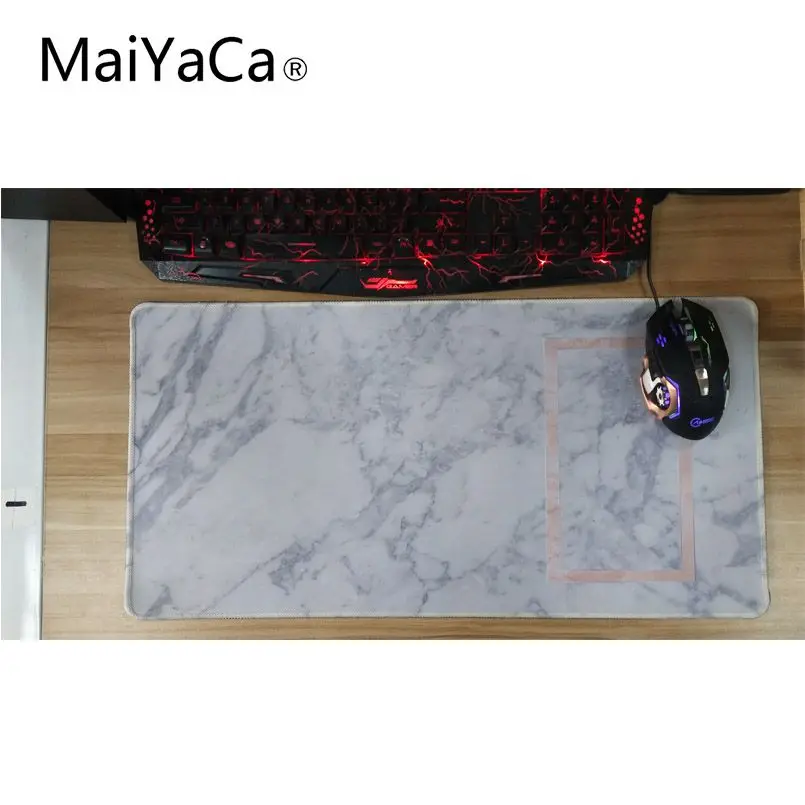 

MaiYaCa 30x60 cm White Marble Mouse Pad Lock Edge Game Computer pad Player Speed Control Mousemat