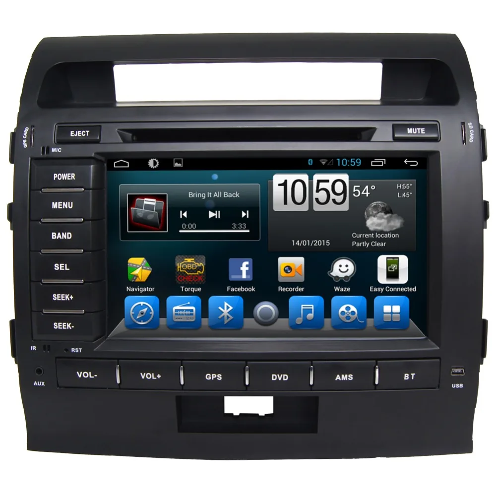 Excellent 8" HD 1024*600 Quad Core Android 6.0 Car DVD Radio GPS Navigation Player for Toyota Land Cruiser 2008 2009 2010 DVR TPMS BT WIFI 1