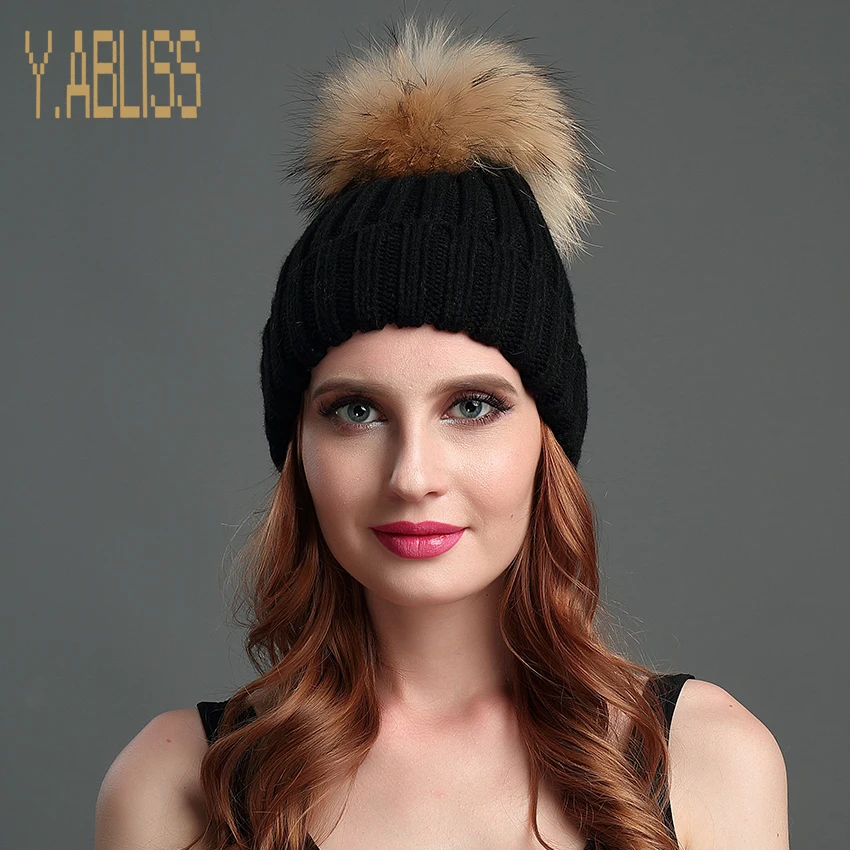 Winter Hats for Women Acrylic Wool Knitted Cap Casual Beanie Women Hat
