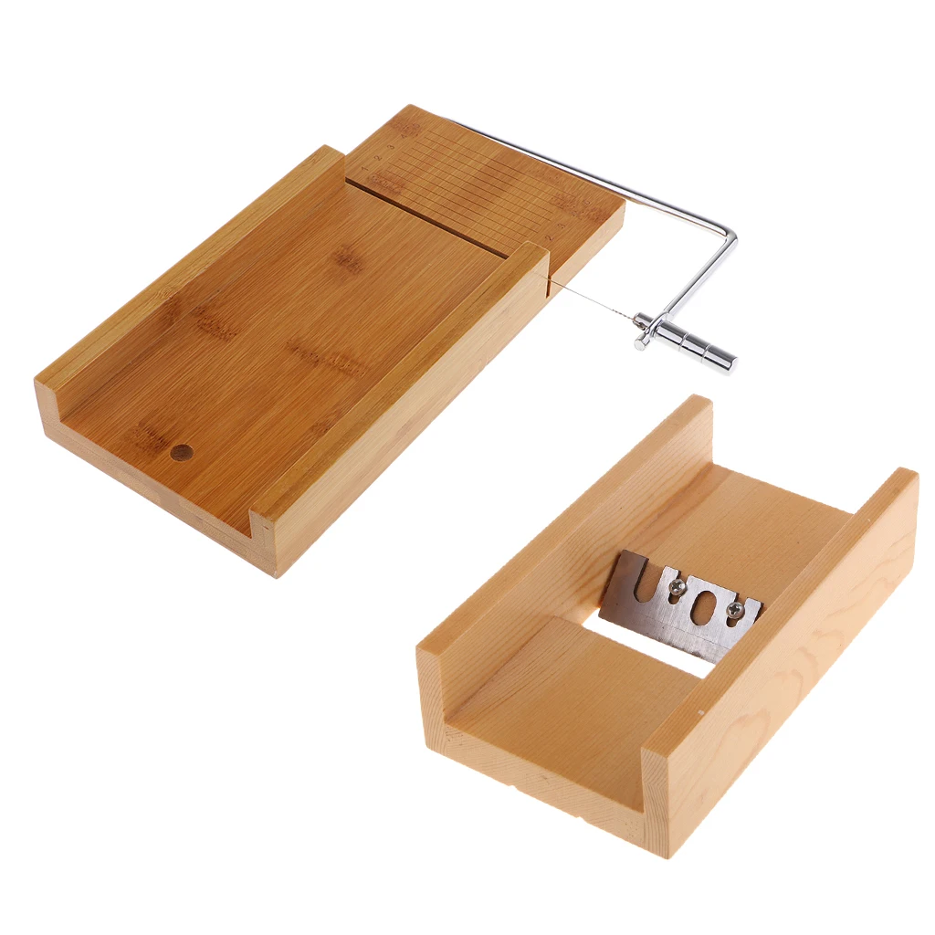 1 Set Pine Wood Soap Beveler Planer and 1 Set Soap Cutter With Wire Slicer Handmade Soap Making Tools