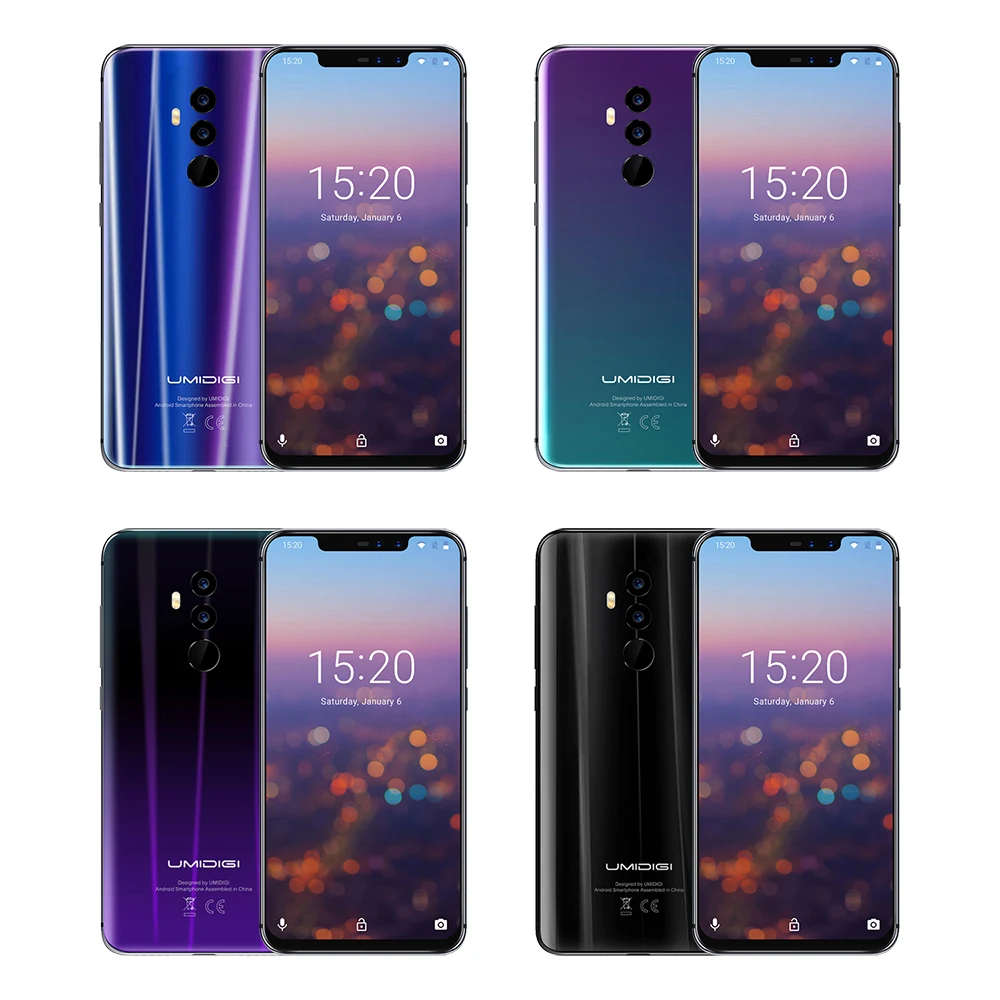 UMIDIGI Z2 глобальная версия 6," FHD+ полный экран Helio P23 6 ГБ ОЗУ 64 Гб ПЗУ четырехъярусная камера Android 8,1 3850 мАч Face ID 4G смартфон