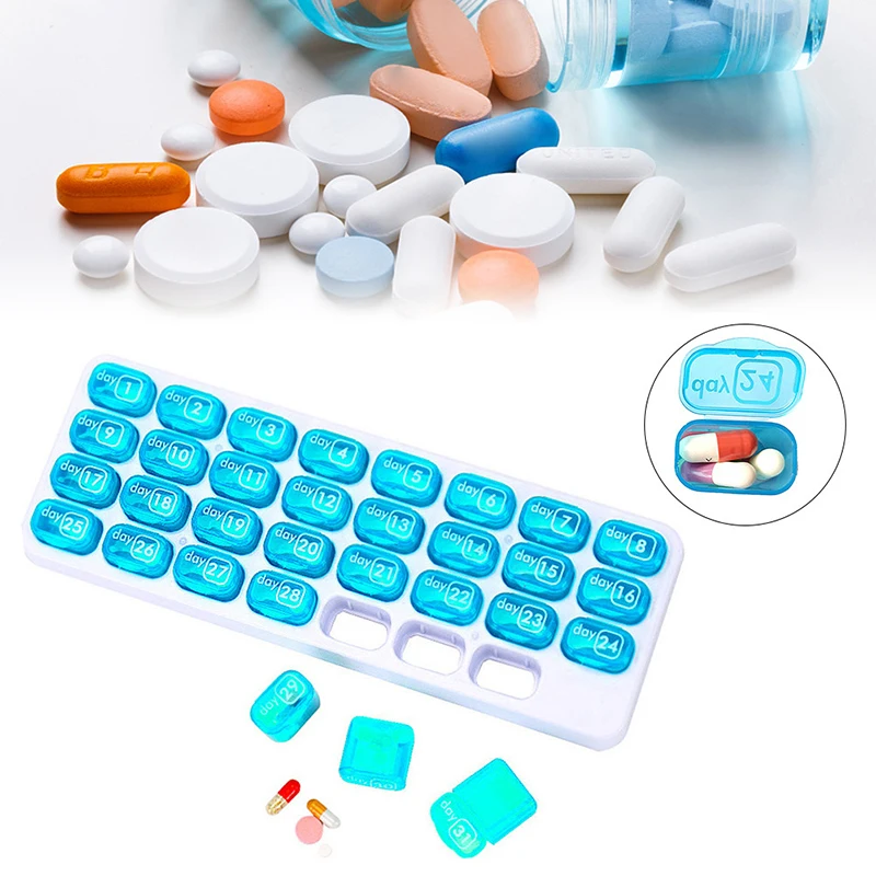 

31 Days Medicine Tablet Dispenser Organizador Case Medical Container Pill Box Weekly Storage Case Extra Large Monthly Pill Organ