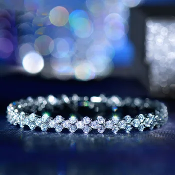 

USTYLE Fashion Brand design from Rome AAA+ Cubic Zirconia Crystal Stones Paved BVL Bracelet For Women Jewelry UB0001