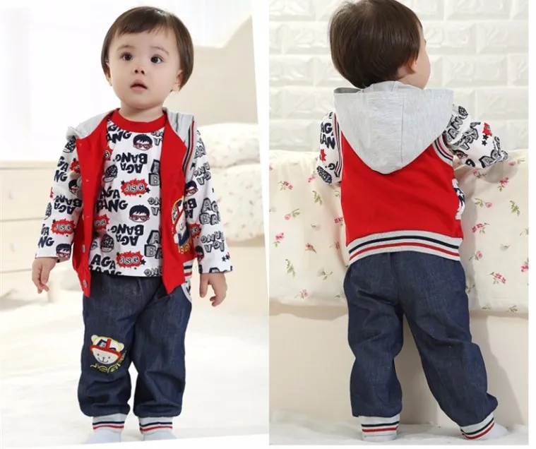 

Children's clothing Kids Wear long sleeved spring new children baby movement three suit 0-1-2-3-4 years old