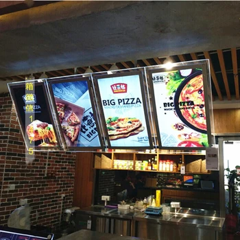

A2 acrylic frame slim led menu board for wall mounted advertising display