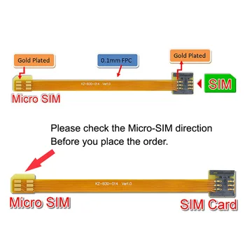 

10cm 3G 4G Micro SIM Card Kit Male to Standard UIM SIM Female Soft Flat FPC Extension Cable