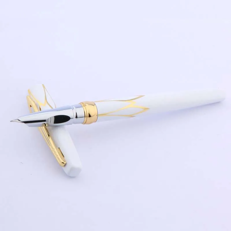 

Financial fashion white office golden new F nib Fountain Pen