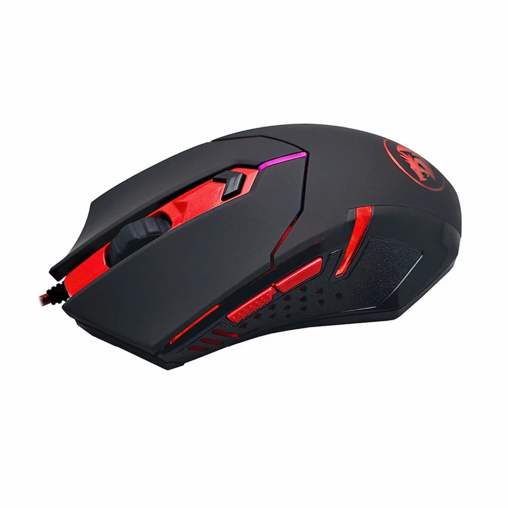 Игровая мышь Redragon M601 с боковыми кнопками, светодиодный, с подсветкой, регулируемые эргономичные геймерские мыши 3200 dpi, 8 встроенных весов