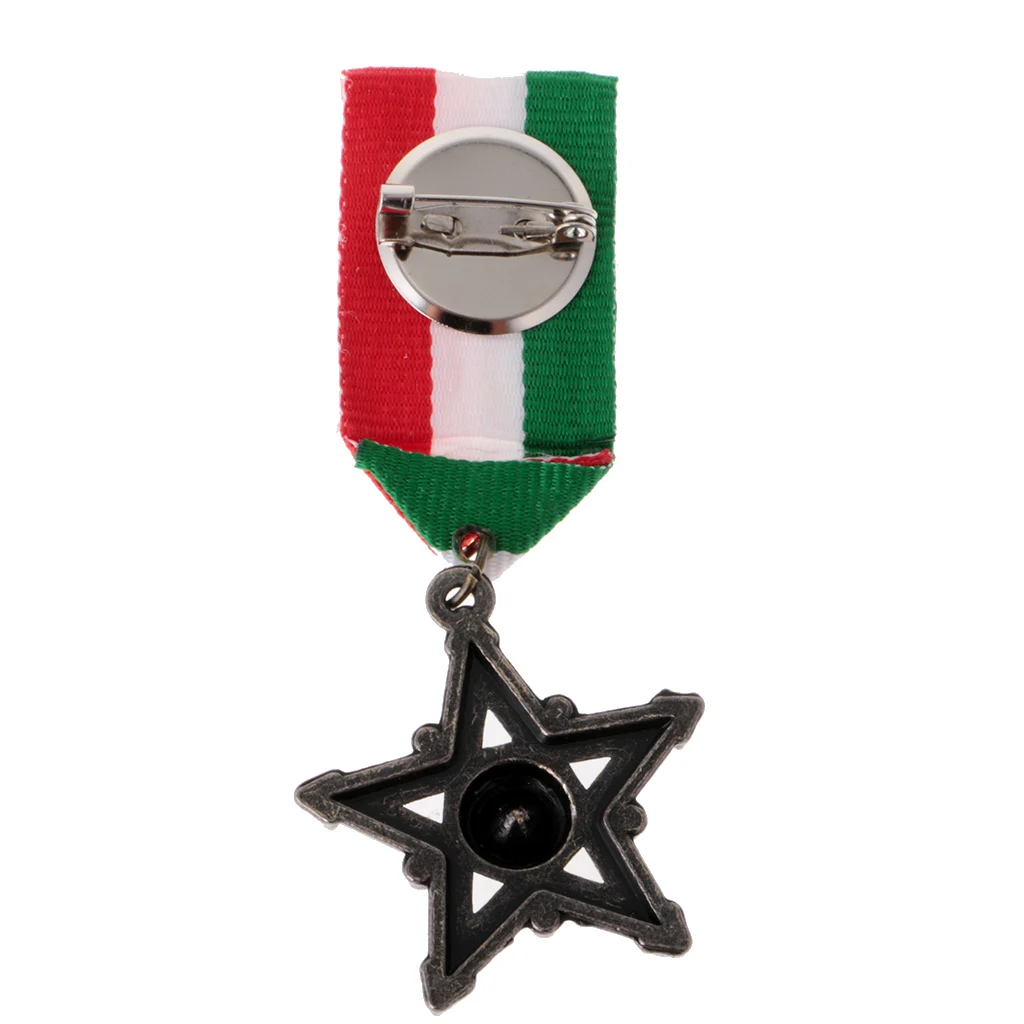 2 Pieces Vintage Mens Gift Star Medal Badge Clothing Costume Navy Brooch Pin