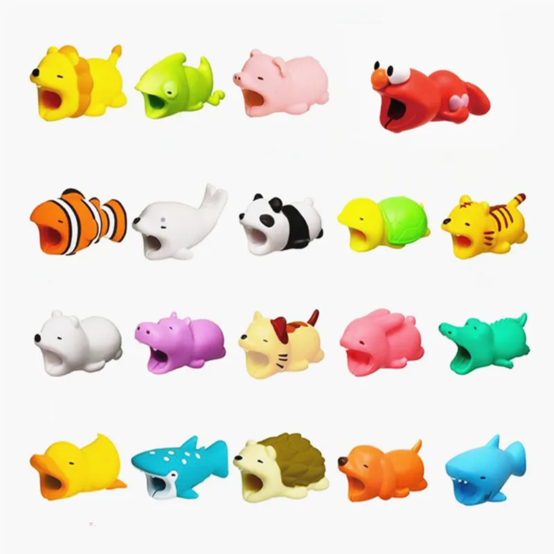 

Hot Cable Bite Protector For phone Cable Winder Dog Bite Phone Holder Accessory Organizer Doll Animal Model Funny
