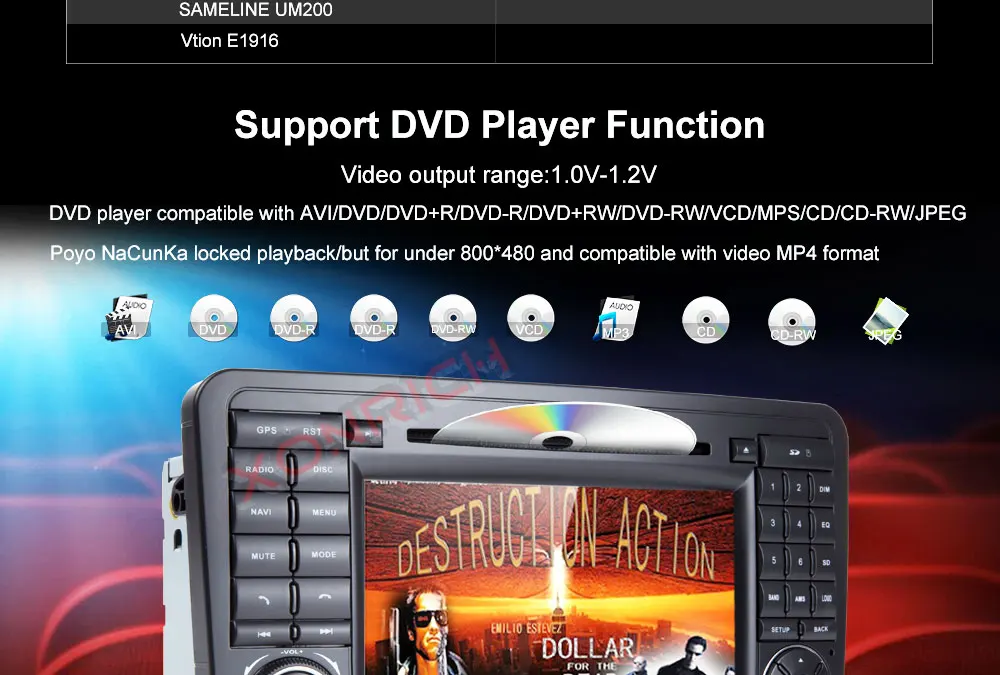 Sale Two Din Car Multimedia player GPS DVD Player For Mercedes/Benz/ML/GL CLASS W164 ML350 ML500 GL320 Radio FM 13
