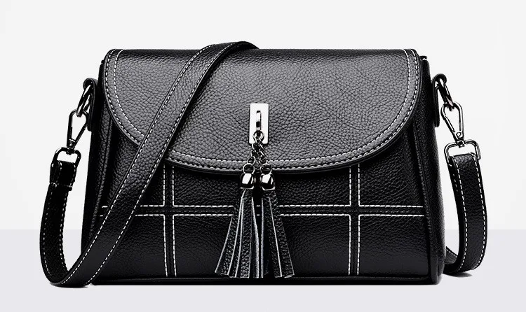 MJ Women Leather Crossbody Bag Female PU Leather Crossbody Handbag Fashion Tassel Messenger Bag Ladies Small Shoulder Bags (13)