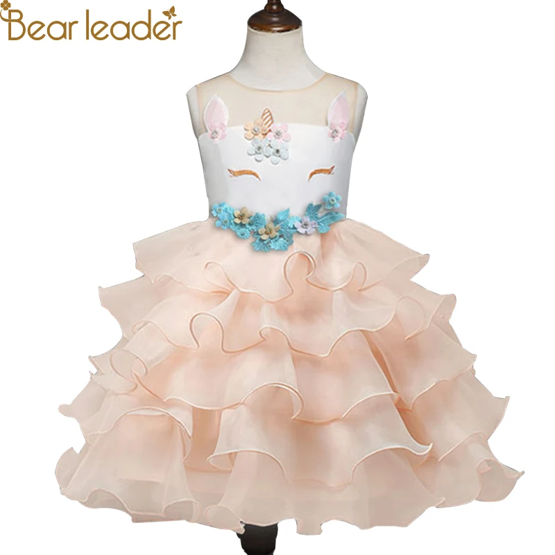 

Bear Leader Unusual Kids Party Dress Children's Dress With Girl's Tulle Embroidery Ball Wearing Child's Girl Party Dress girls