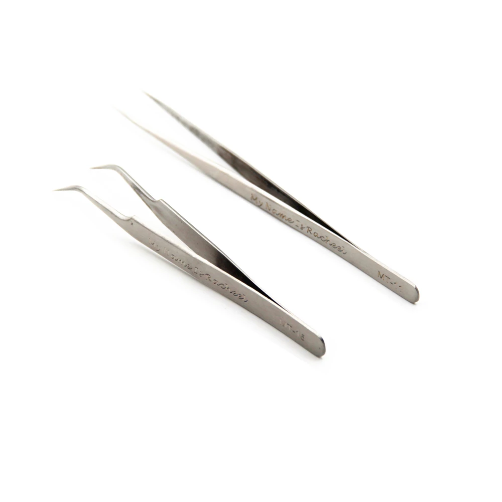 100 brand New Stainless Steel anti static eyelash tweezers superhard