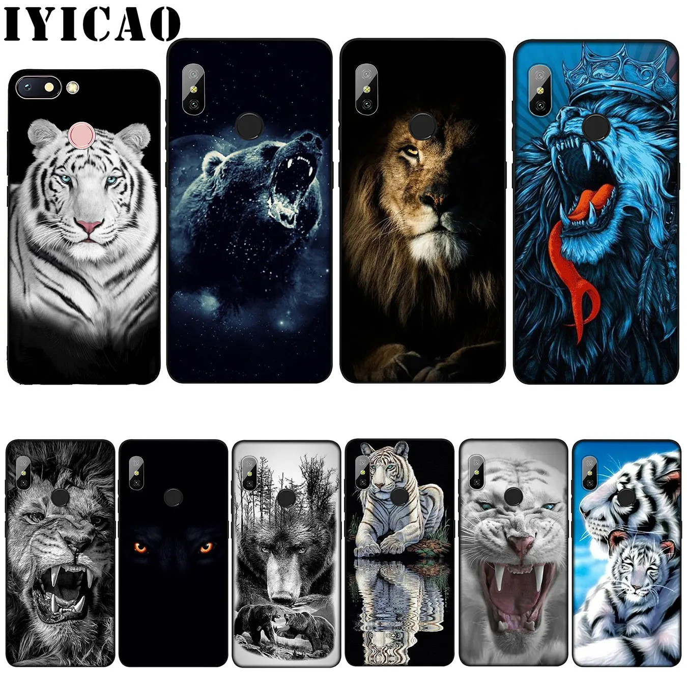 Мягкий силиконовый чехол bear tiger lion для Xiaomi Mi 10 9 8 A3 A2 9T Pro Lite SE A1 CC9 CC9E 5X 6X|Бамперы| |