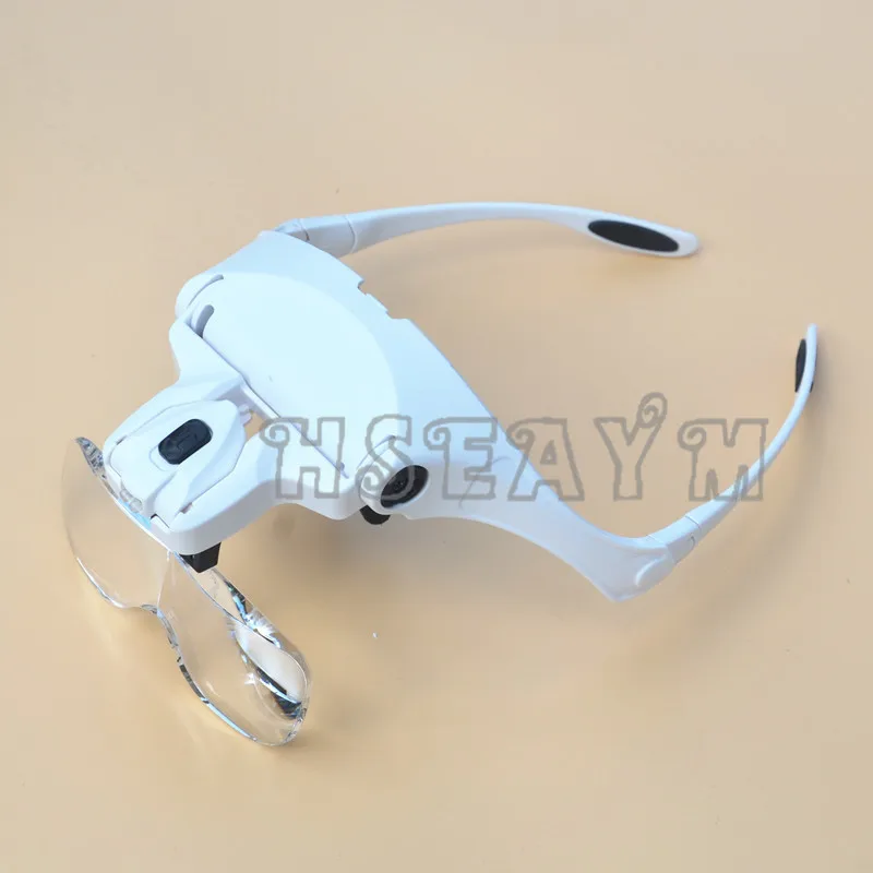 HSEAYM 9892B2 رئيس ارتداء المكبر اليد شحن مع 2LED نظارات العدسات المكبر زجاج العدسة تلسكوب مناظير