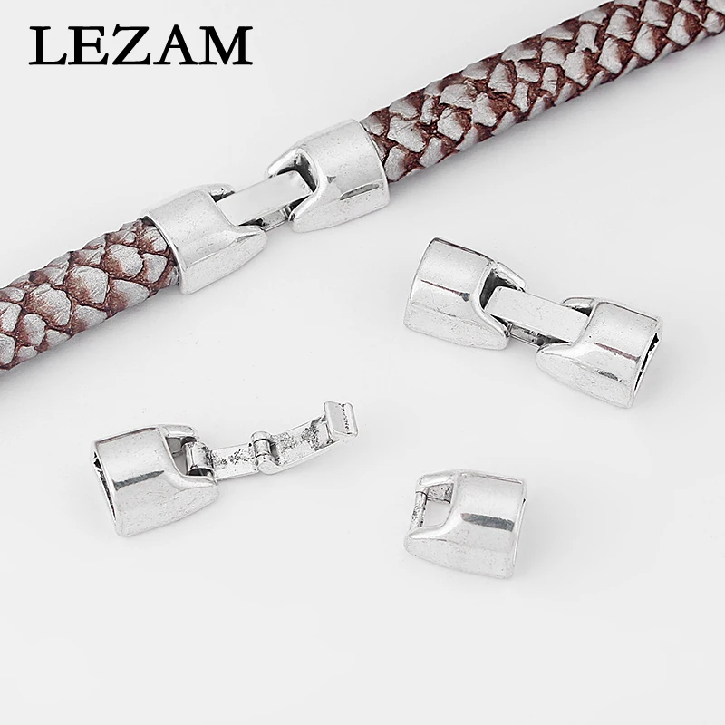 Buy 10 Sets Antique Silver Bright 10x5mm End Caps Snap