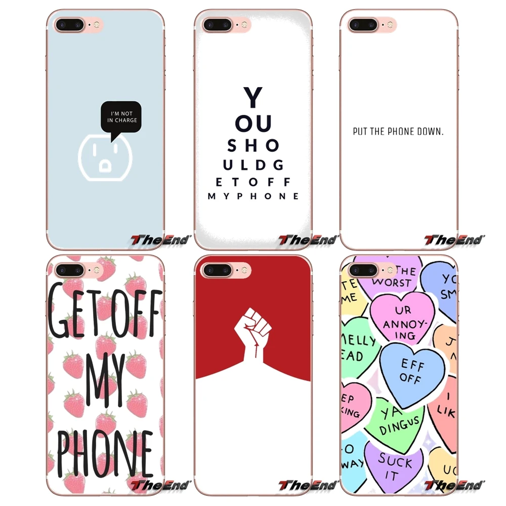 For Sony Xperia Z Z1 Z2 Z3 Z5 compact M2 M4 M5 E3 T3 XA Aqua LG G4 G5 G3 G2 Mini Capa Mobile Phone Shell Covers Get off my phone | Мобильные