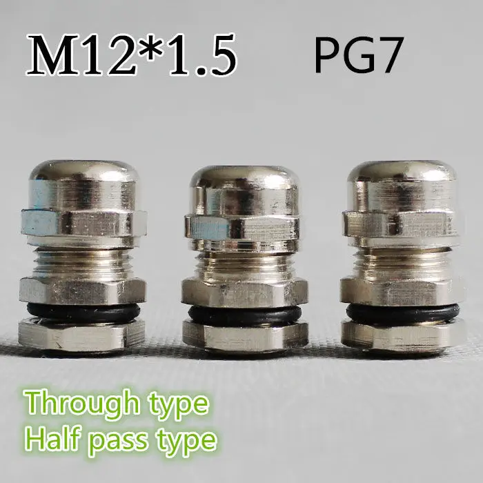 

4PCS/LOT CT048 PG7 Nickel plated copper joint brass Metal Cable fixed head Cable gland waterproof joint IP68 half pass type