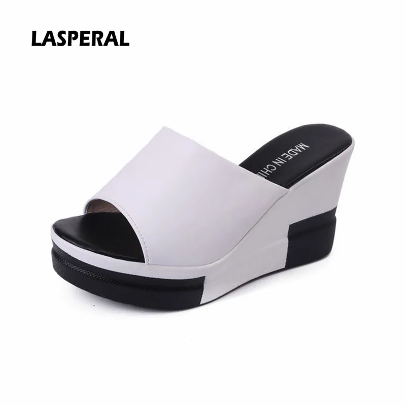 

LASPERAL Torridity Women's Slipper Footwear Peep-Toe Shoes Woman -Heeled Platfrom Casual Wedges For Women Heels Shoes #Hot
