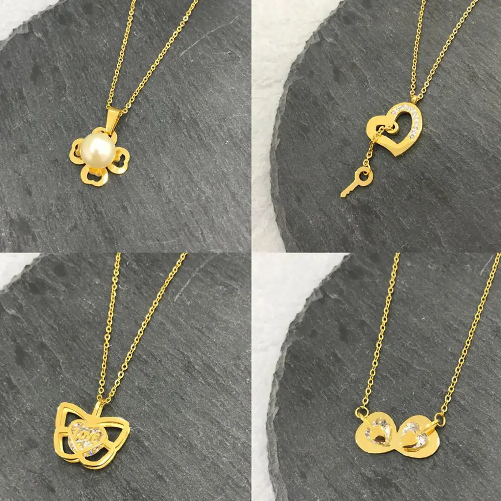 

Class Lady Fashion Heart Pendant Necklace Crystal Jewelry New Girls Women Butterfly Pendant Charms Jewelry CZ Wedding Necklace