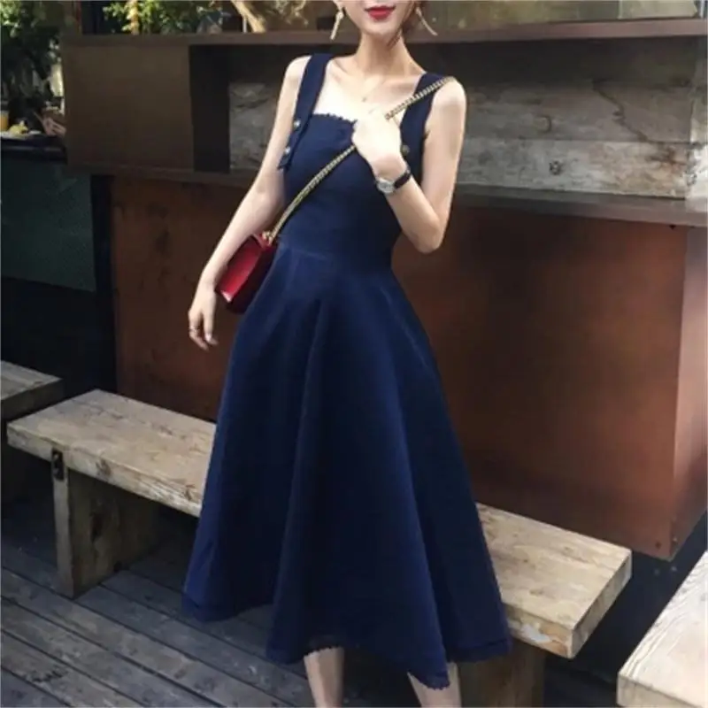 

Women Dress spring New elegant women's strap dress female long section of the fashion dress female