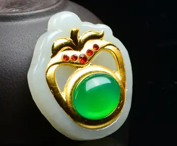 

3D gold inlay and Tianyu apple pendant h22#