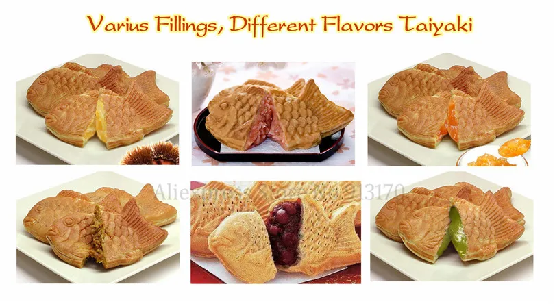 12 рыба вафельница Taiyaki машина антипригарный Электрический японский стиль Taiyaki Baker коммерческое использование 220 В/110 В деревянный Hanldes